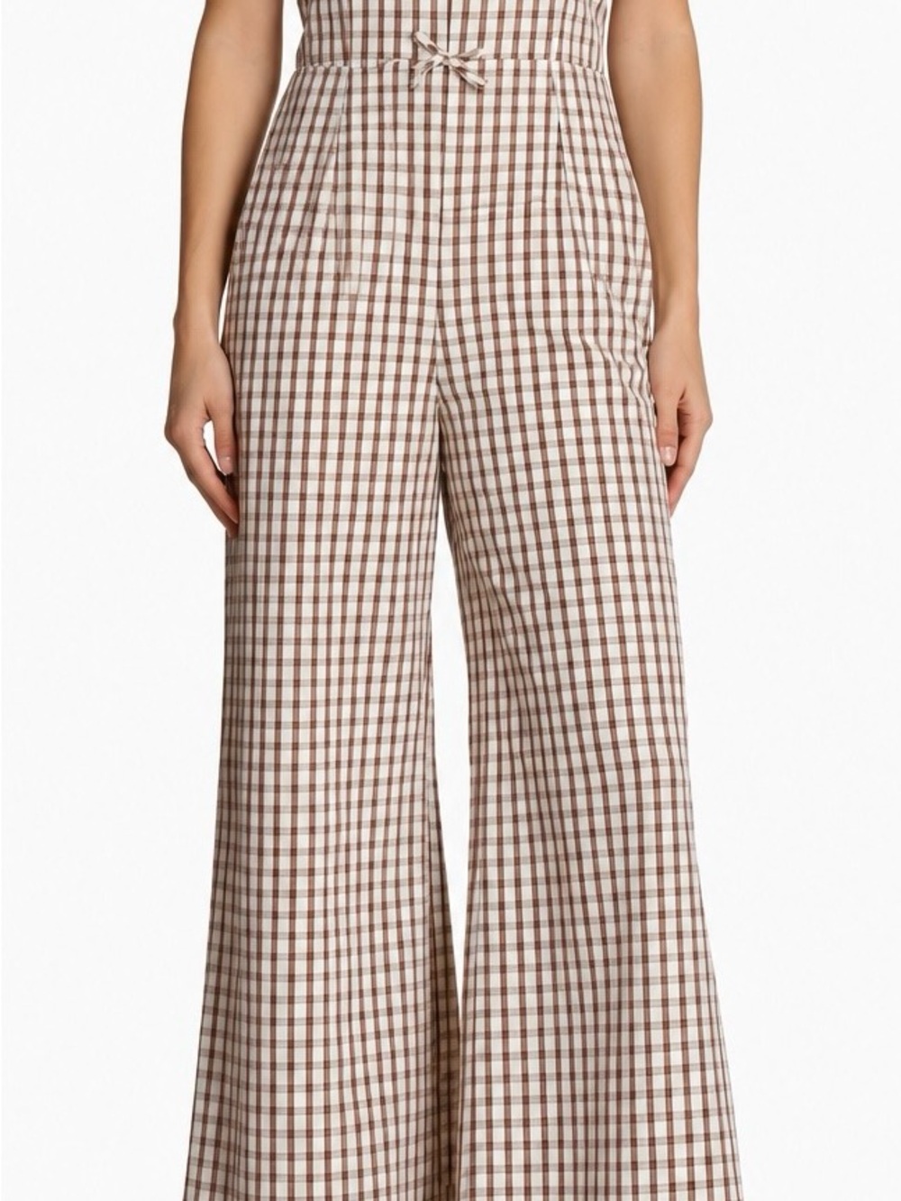 Avec Les Filles Plaid Wide Leg Jumpsuit Size 6